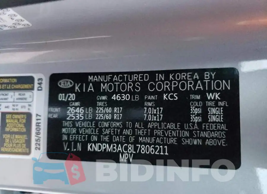 KNDPM3AC8L7806211 Photo# 13