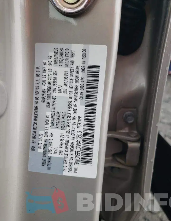 3MVDMBBL0NM410616 Photo# 13