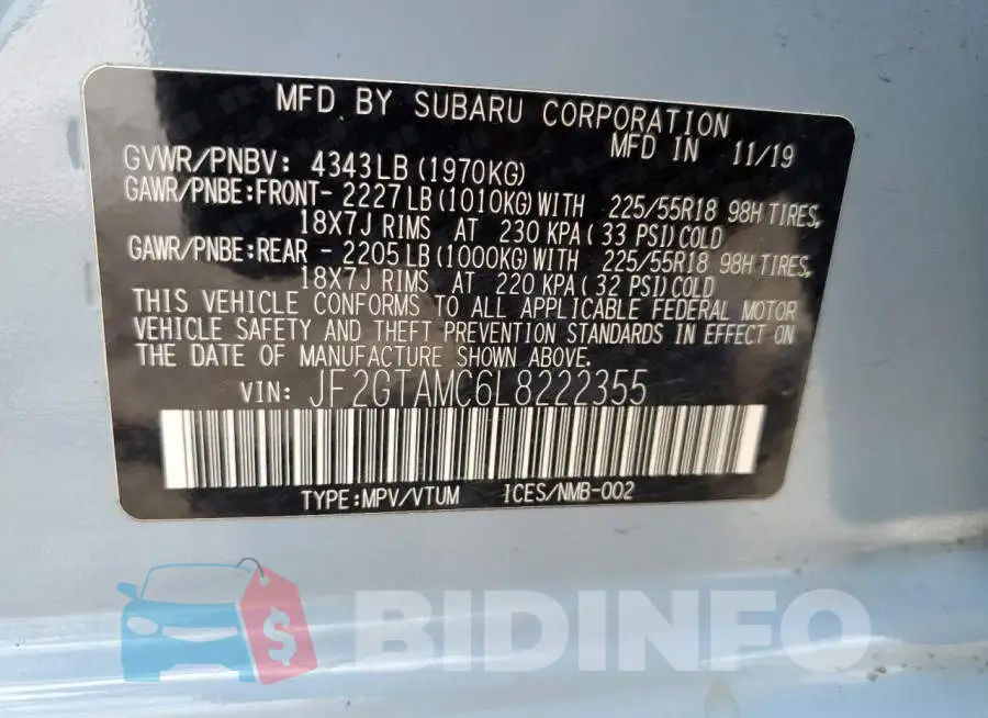 JF2GTAMC6L8222355 Photo# 14