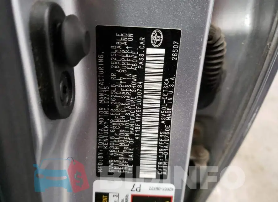 4T1BF1FK6FU030784 Photo# 12