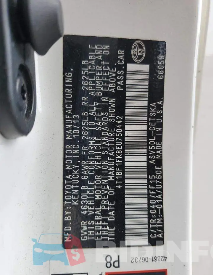 4T1BF1FK8EU750442 Photo# 12