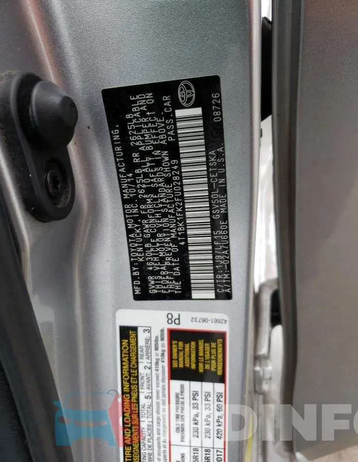 4T1BK1FK2FU028249 Photo# 12
