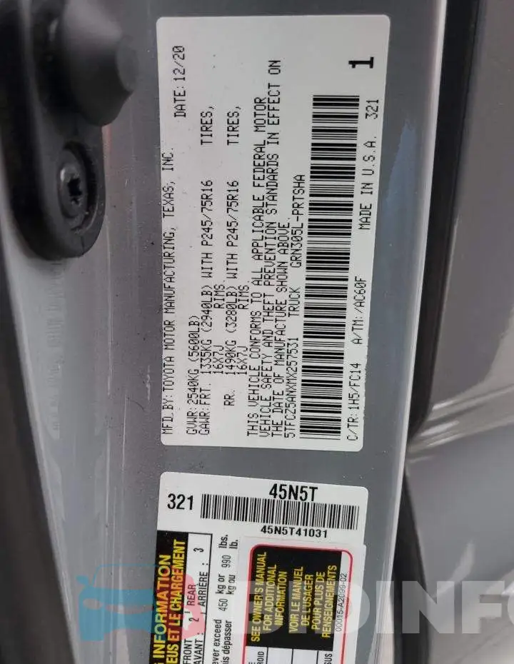 5TFCZ5ANXMX257531 Photo# 10