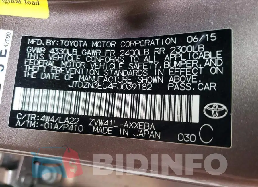 JTDZN3EU4FJ039182 Photo# 14