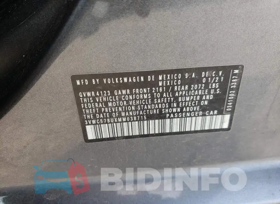 3VWC57BUXMM038715 Photo# 13