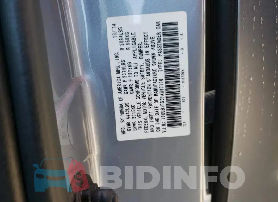 19UUB1F53FA007176 Photo# 12