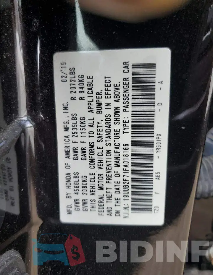 19UUB2F71FA018166 Photo# 12