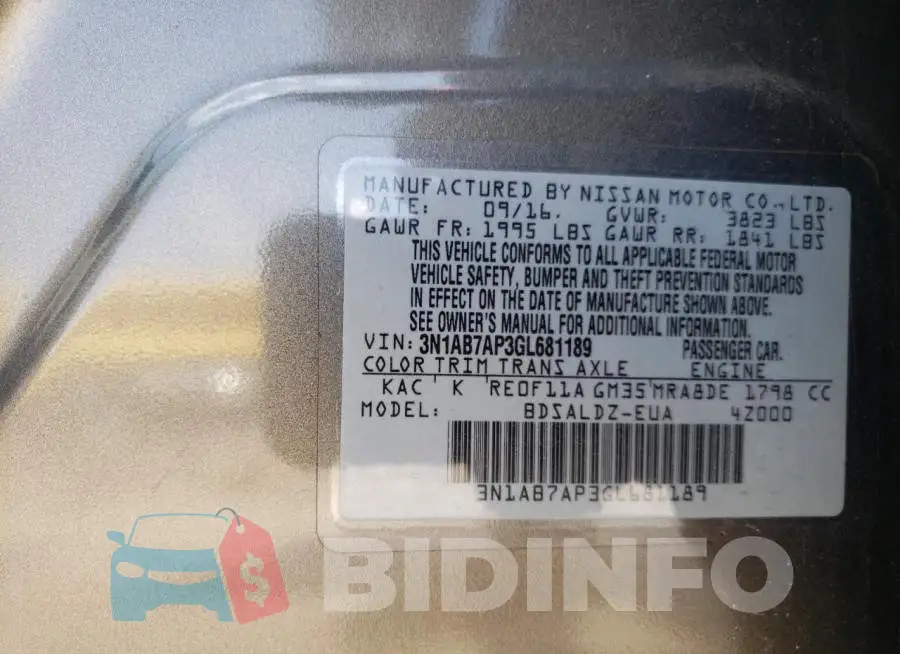 3N1AB7AP3GL681189 Photo# 12
