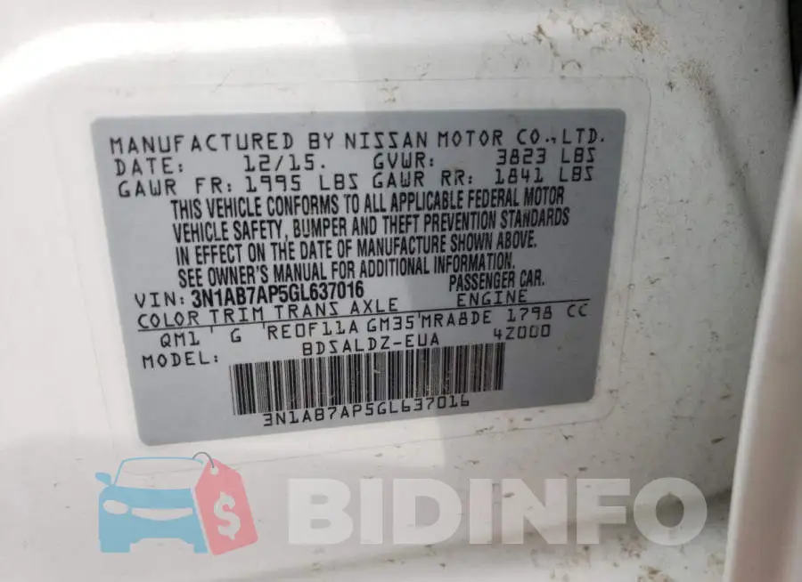 3N1AB7AP5GL637016 Photo# 13