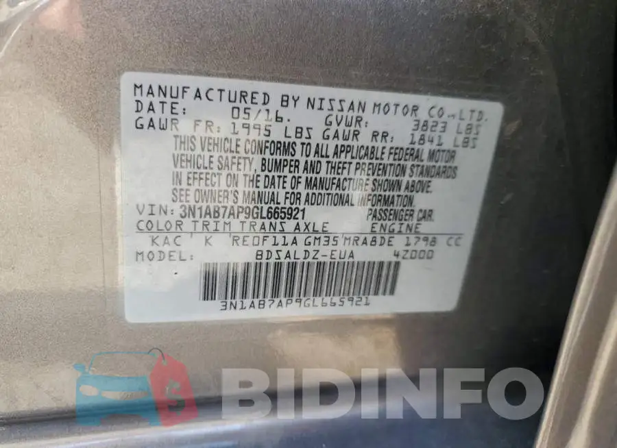 3N1AB7AP9GL665921 Photo# 12