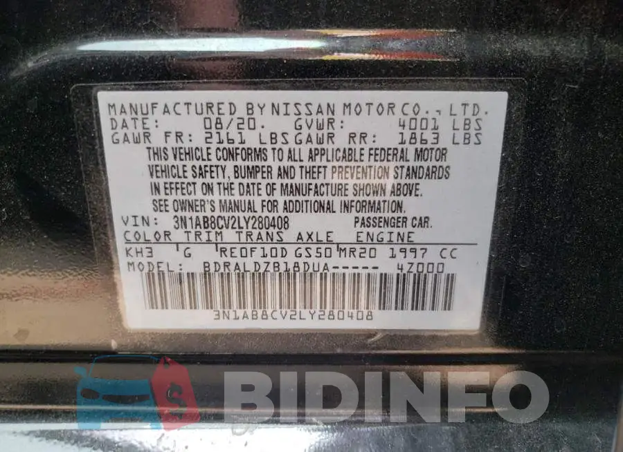 3N1AB8CV2LY280408 Photo# 12