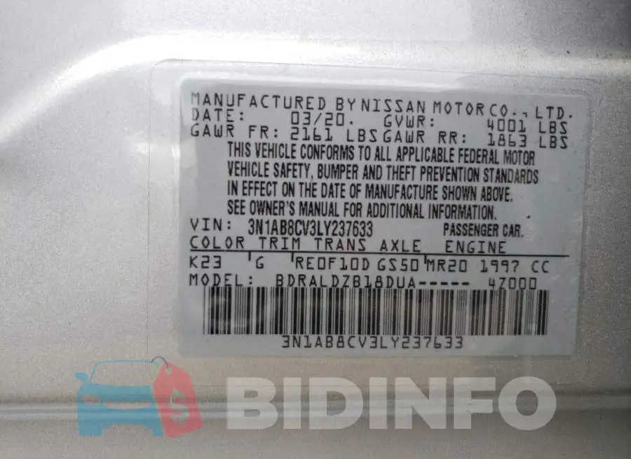 3N1AB8CV3LY237633 Photo# 12