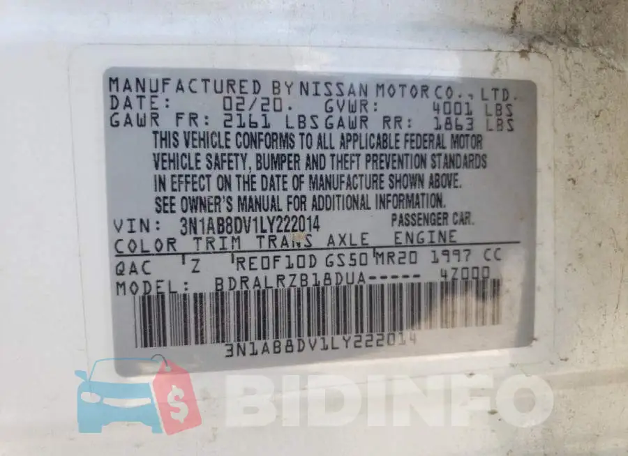 3N1AB8DV1LY222014 Photo# 12