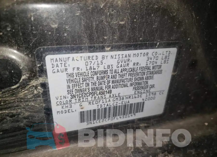 3N1CE2CP0FL450149 Photo# 13