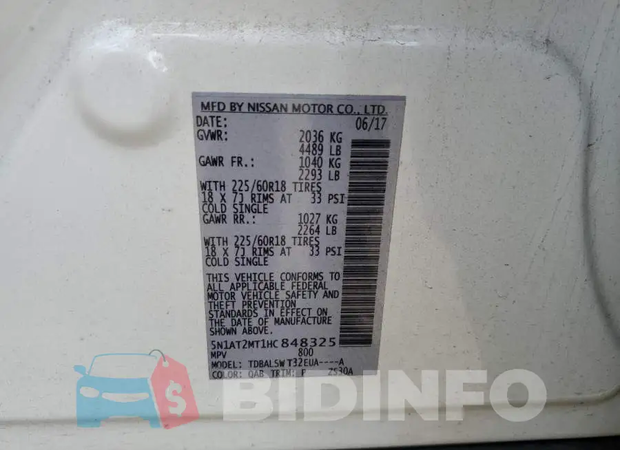 5N1AT2MT1HC848325 Photo# 12