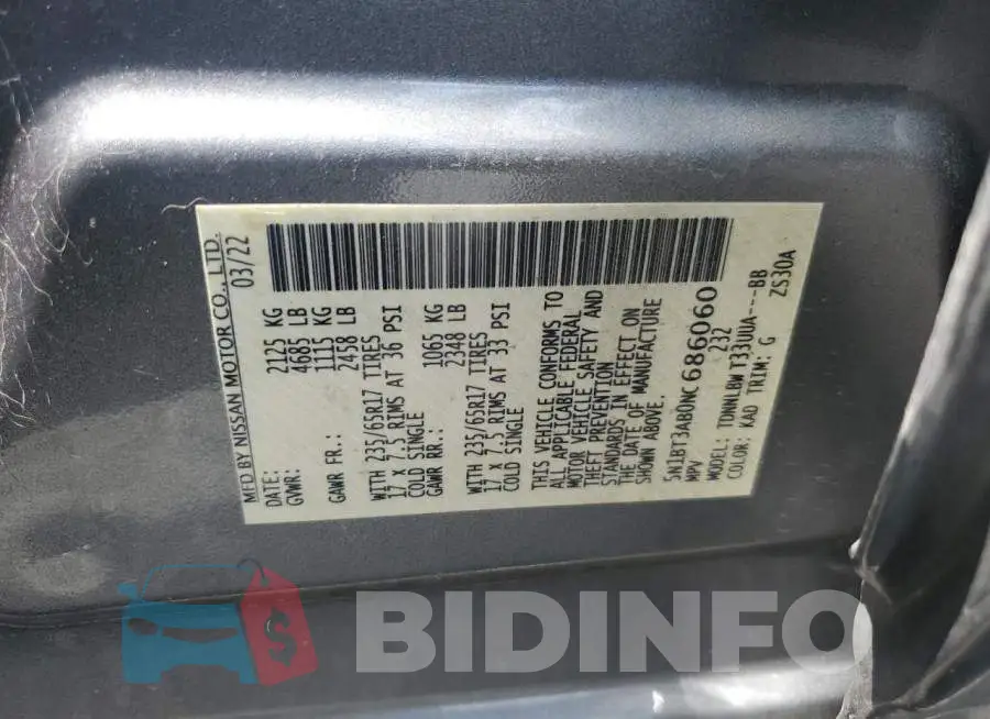 5N1BT3AB0NC686060 Photo# 12