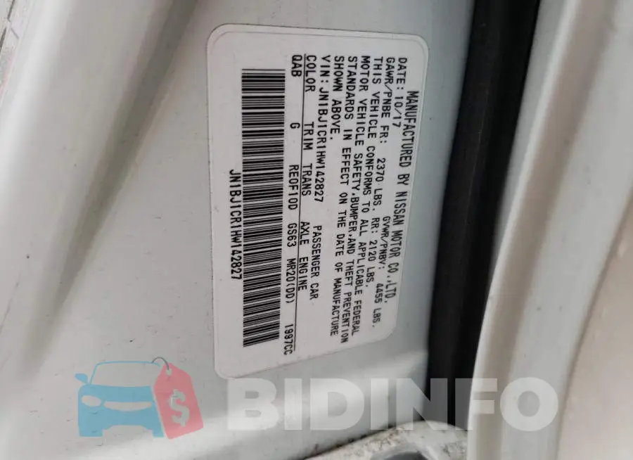 JN1BJ1CR1HW142827 Photo# 13