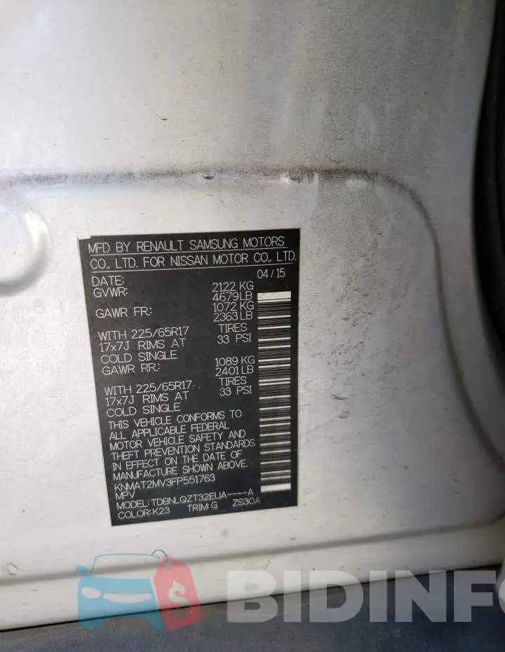 KNMAT2MV3FP551763 Photo# 12