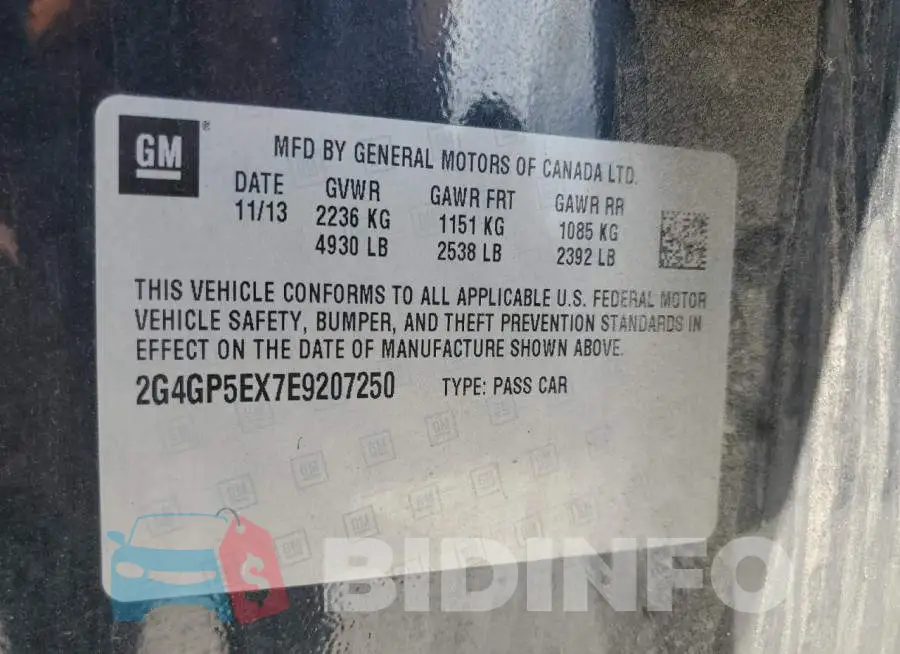 2G4GP5EX7E9207250 Photo# 12
