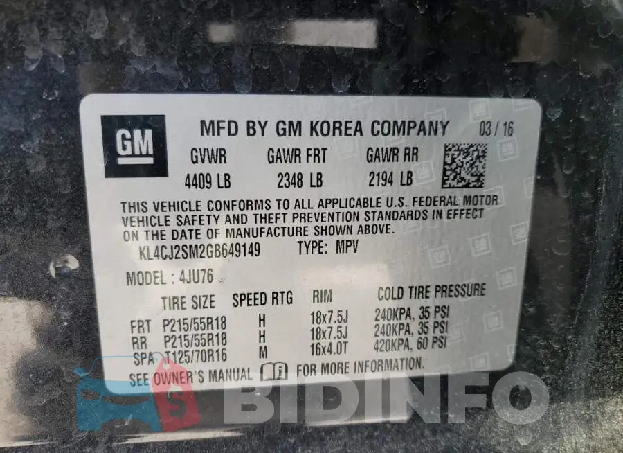 KL4CJ2SM2GB649149 Photo# 13