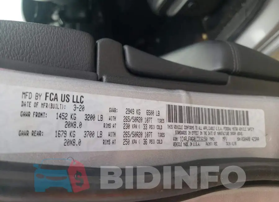 1C4RJFAG0LC316150 Photo# 10