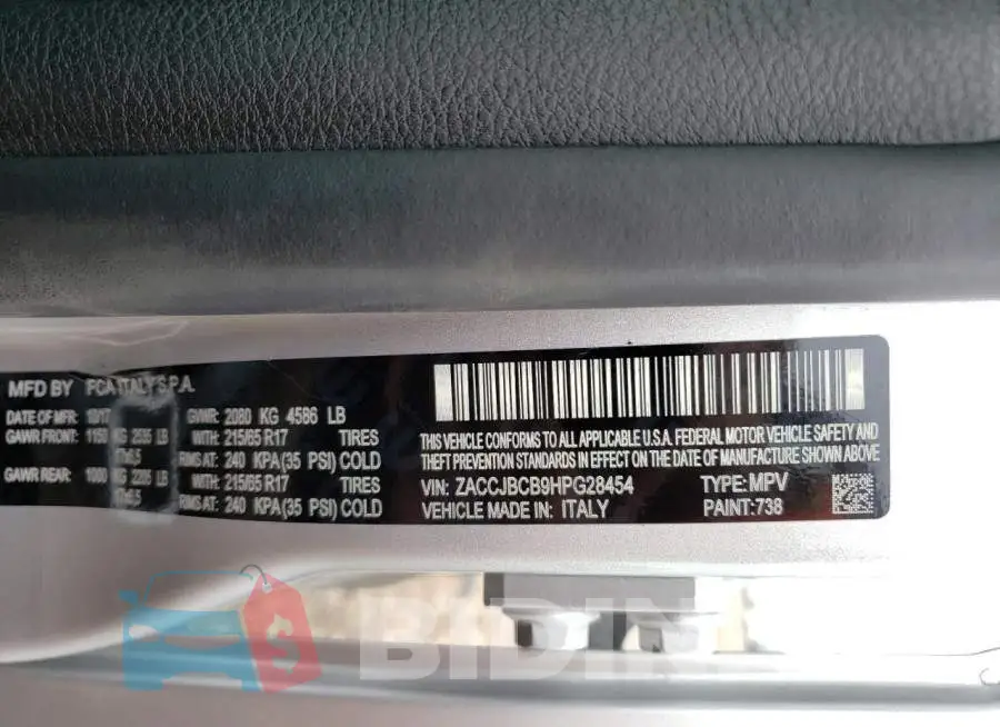 ZACCJBCB9HPG28454 Photo# 13