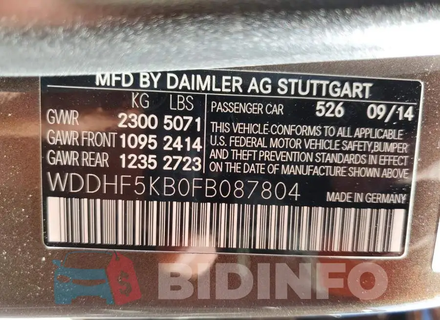 WDDHF5KB0FB087804 Photo# 12