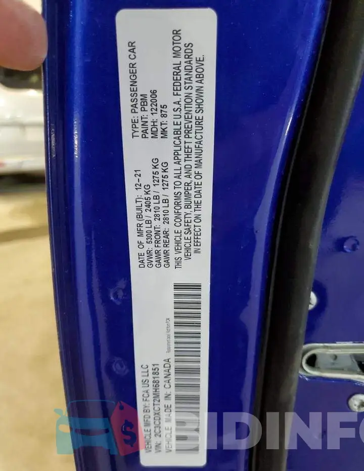 2C3CDXCT2MH681851 Photo# 12