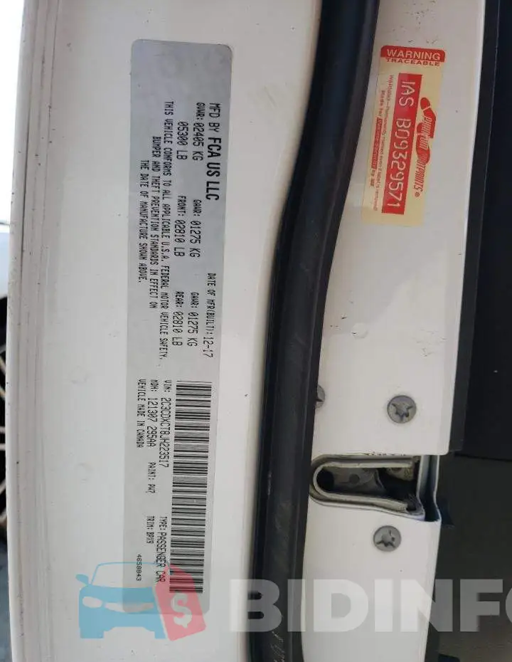 2C3CDXCT8JH223517 Photo# 12