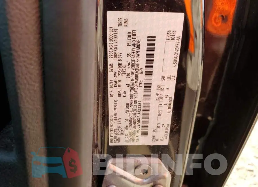 5LMCJ2A9XFUJ23382 Photo# 12