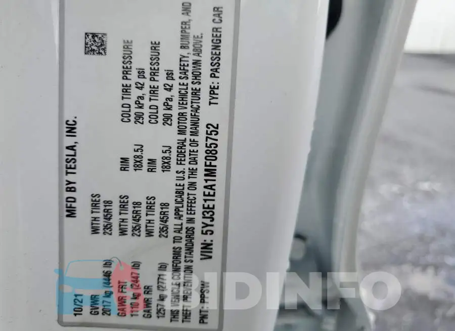 5YJ3E1EA1MF085752 Photo# 14