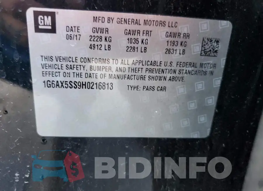 1G6AX5SS9H0216813 Photo# 12