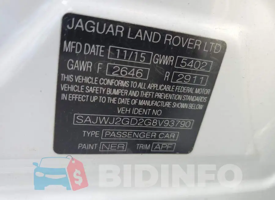 SAJWJ2GD2G8V93790 Photo# 12