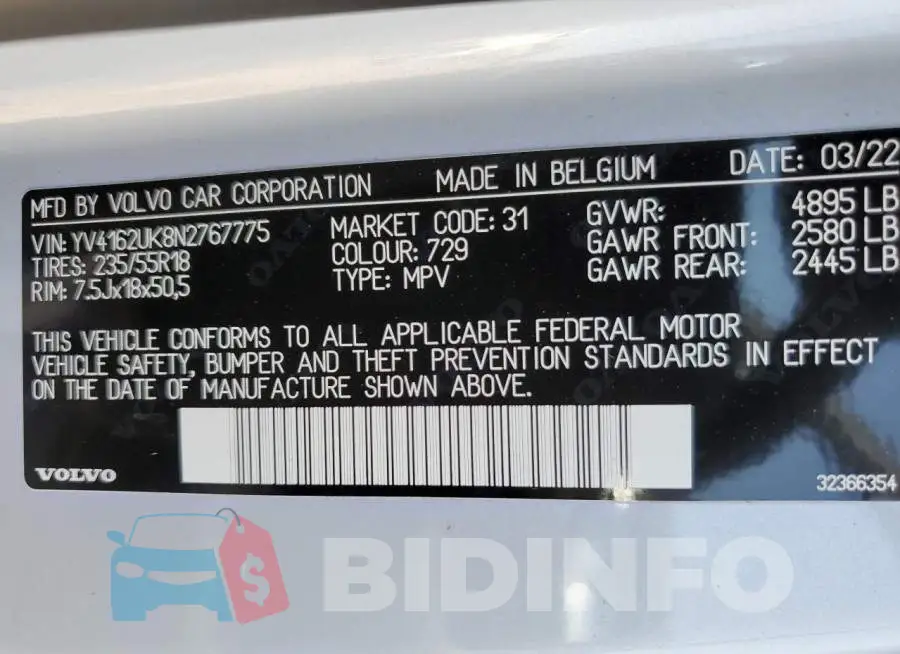 YV4162UK8N2767775 Photo# 13