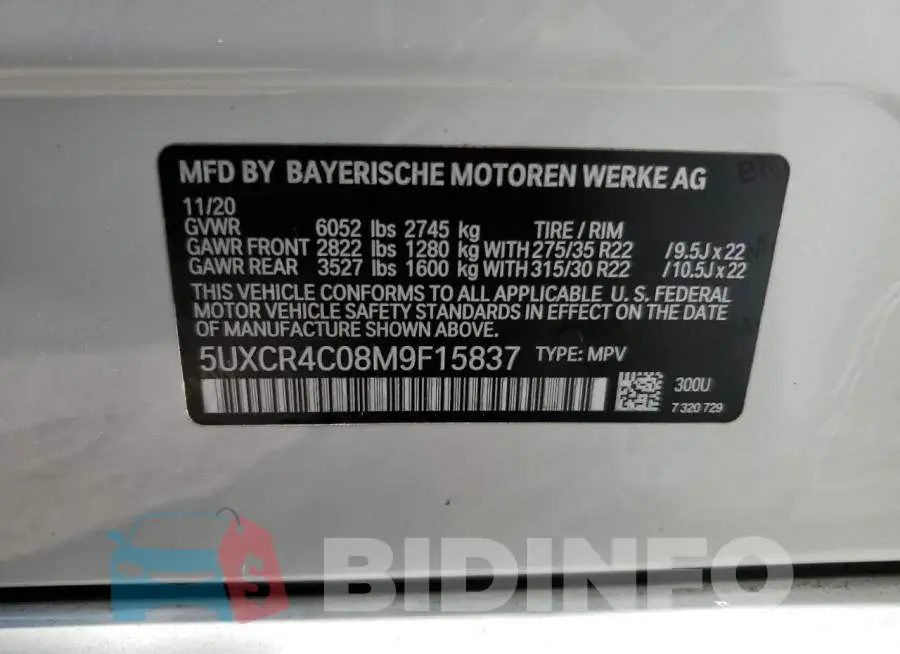 5UXCR4C08M9F15837 Photo# 13