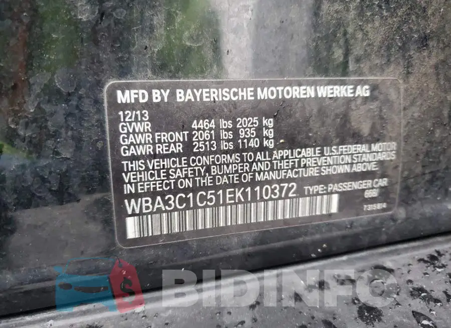 WBA3C1C51EK110372 Photo# 12