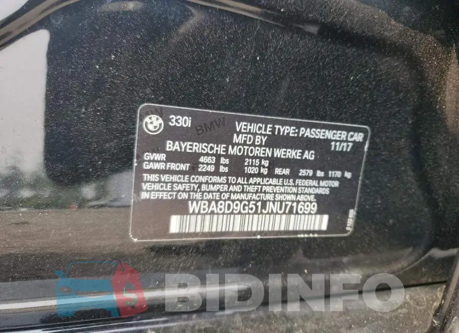 WBA8D9G51JNU71699 Photo# 13