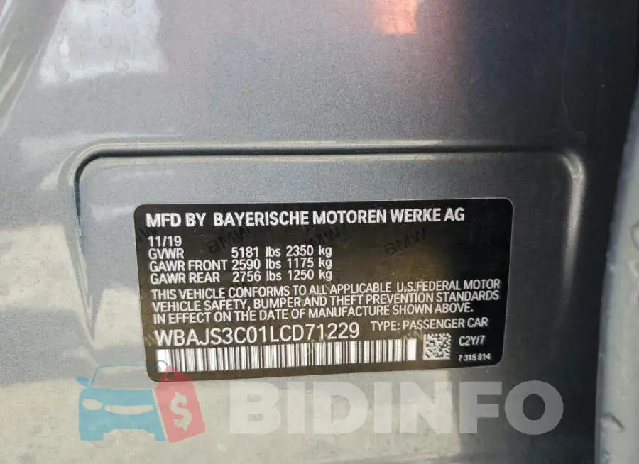 WBAJS3C01LCD71229 Photo# 13