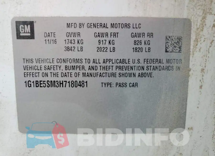 1G1BE5SM3H7180481 Photo# 12