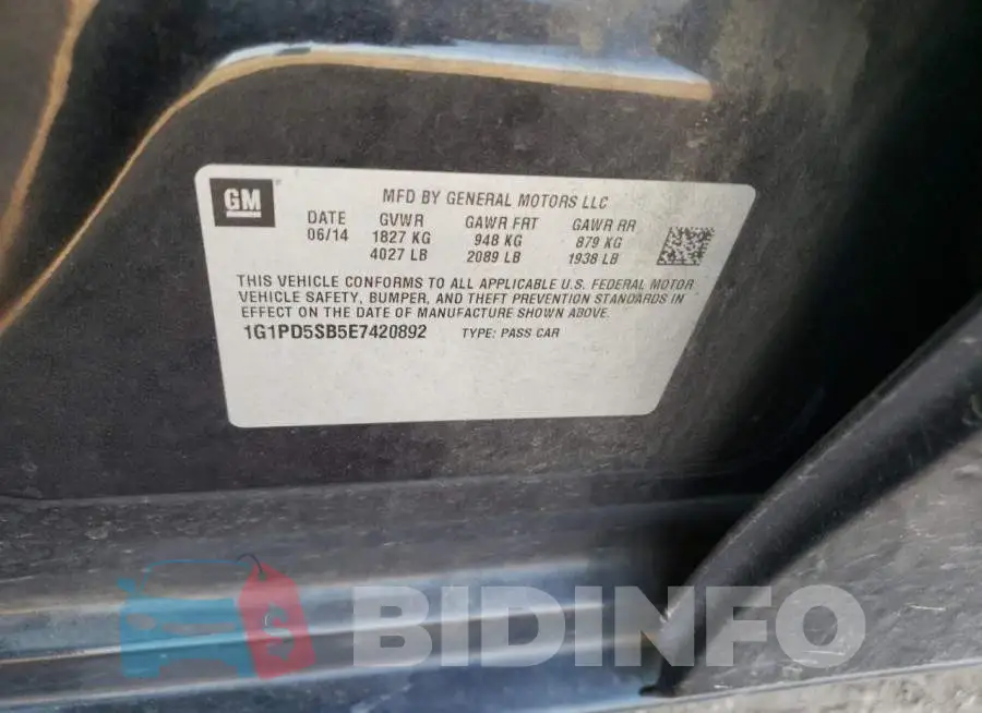 1G1PD5SB5E7420892 Photo# 12