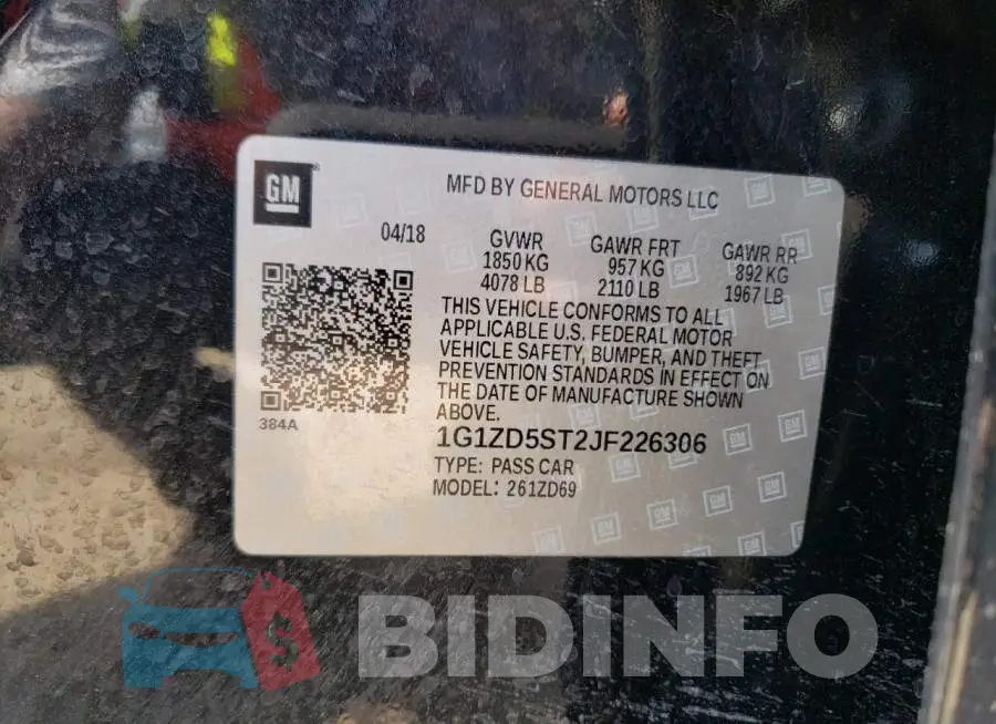 1G1ZD5ST2JF226306 Photo# 12