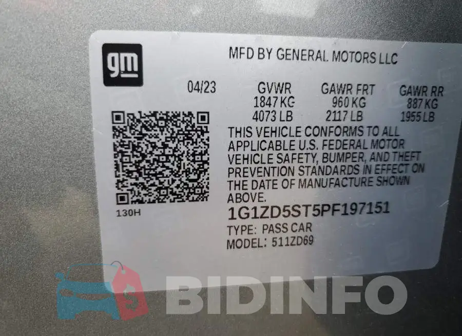 1G1ZD5ST5PF197151 Photo# 12