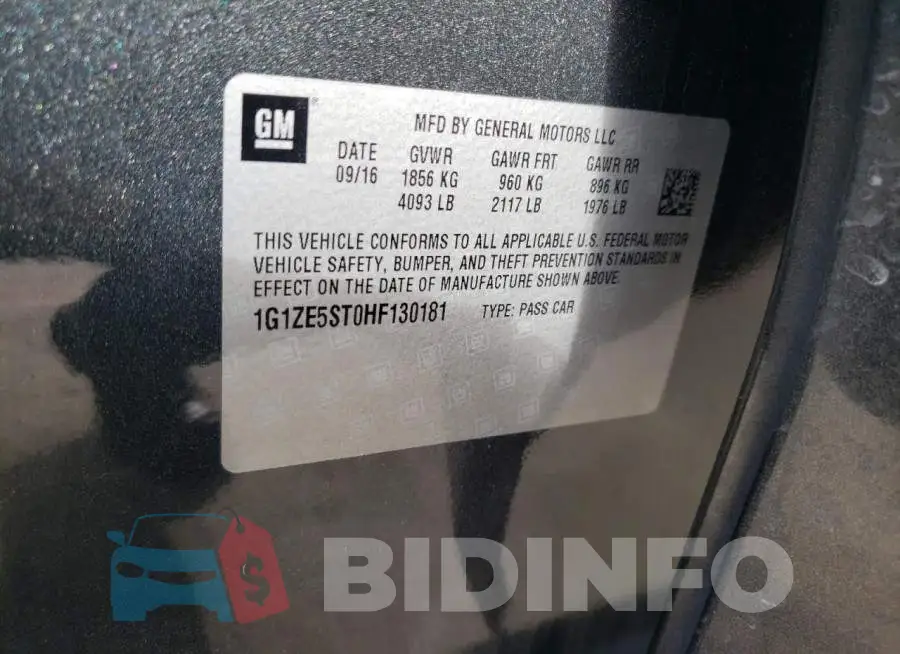 1G1ZE5ST0HF130181 Photo# 12