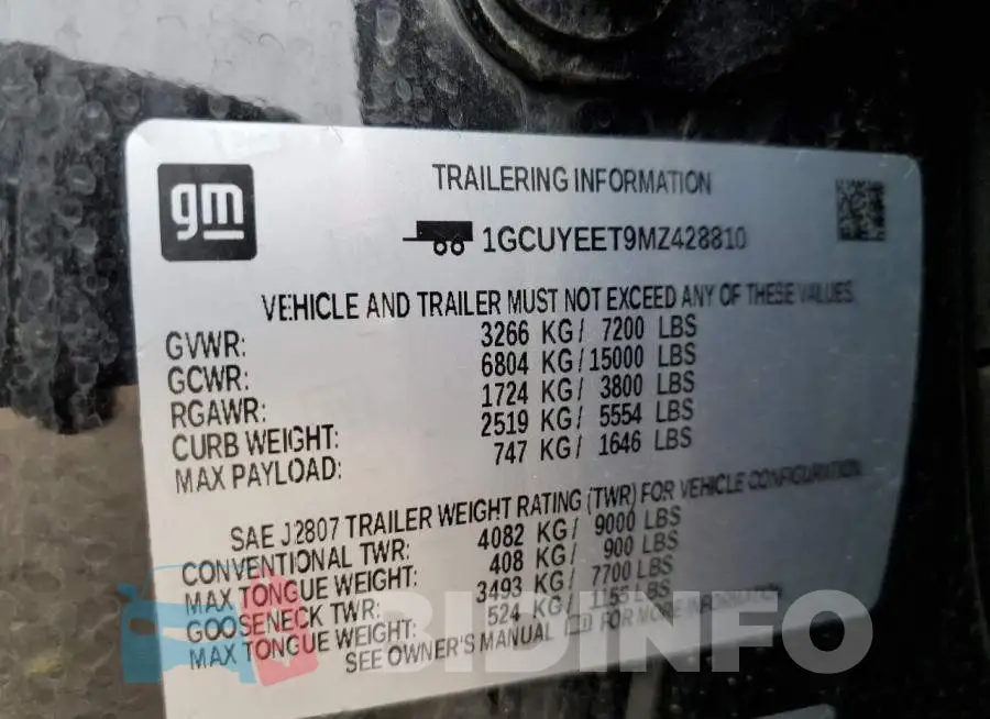 1GCUYEET9MZ428810 Photo# 12
