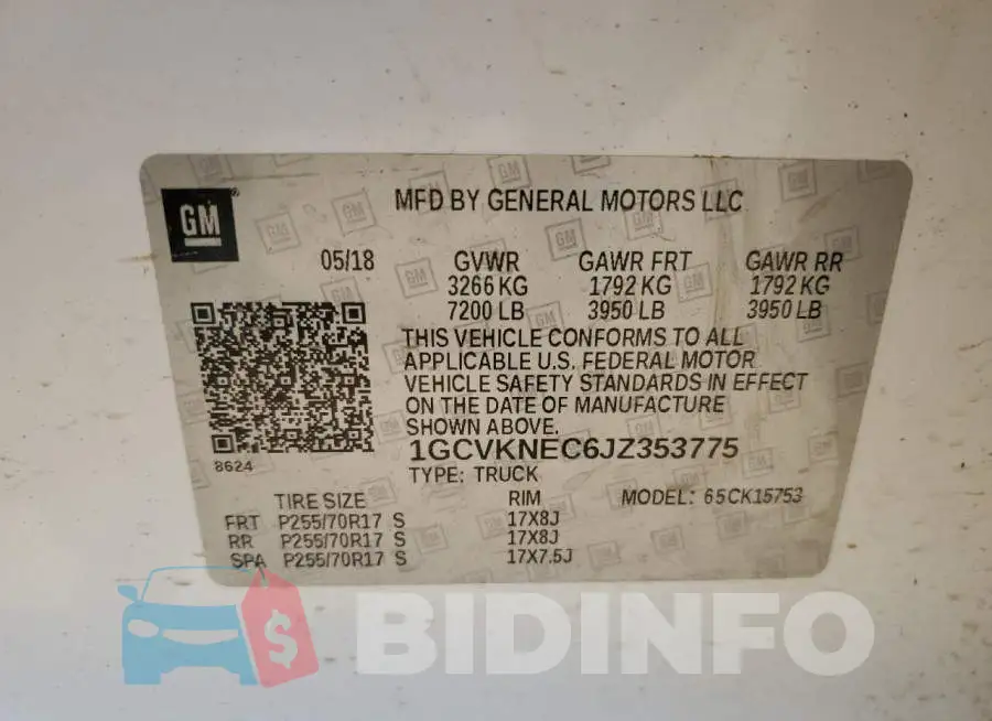 1GCVKNEC6JZ353775 Photo# 12