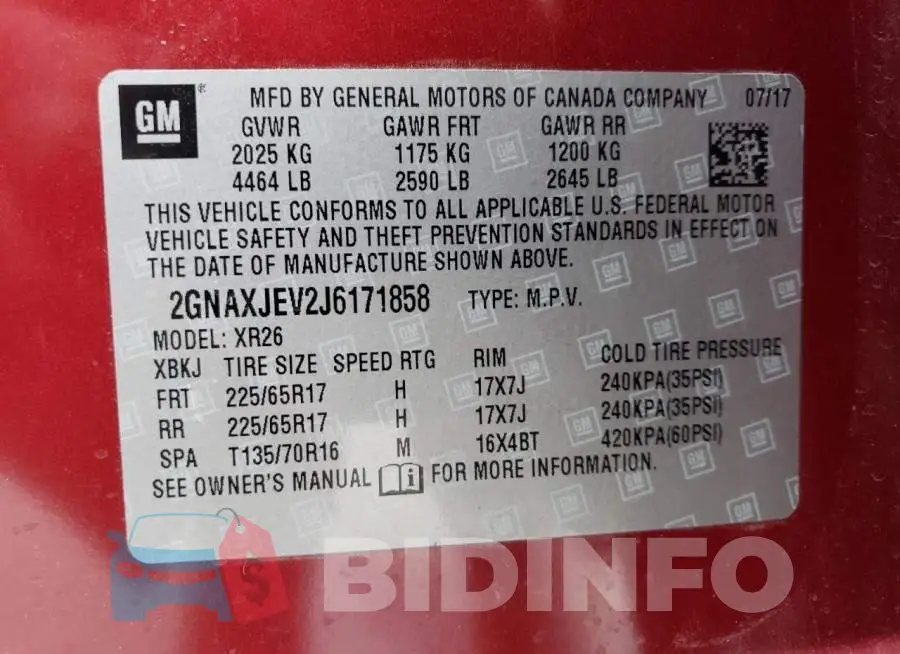 2GNAXJEV2J6171858 Photo# 13