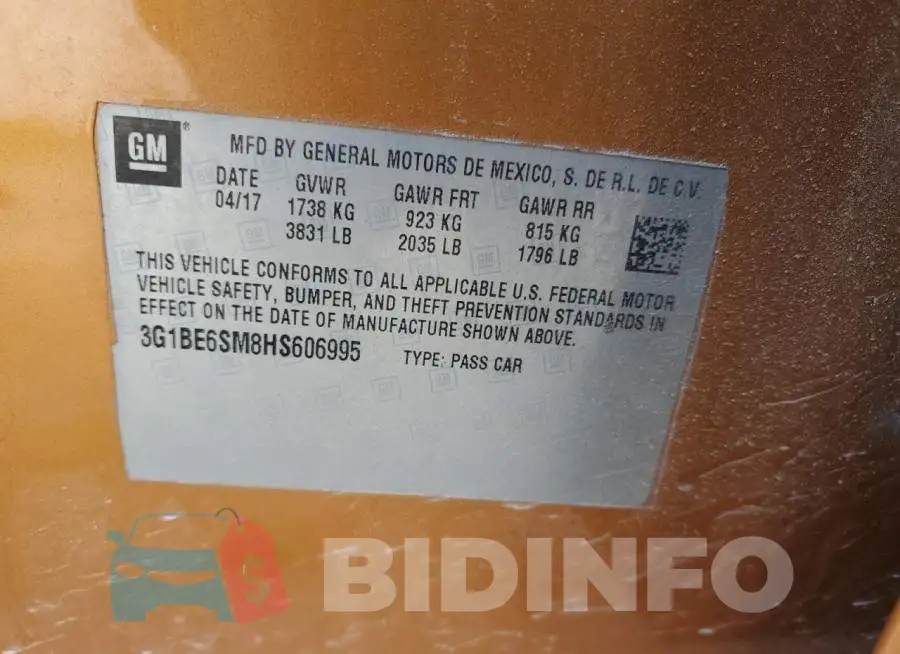 3G1BE6SM8HS606995 Photo# 12
