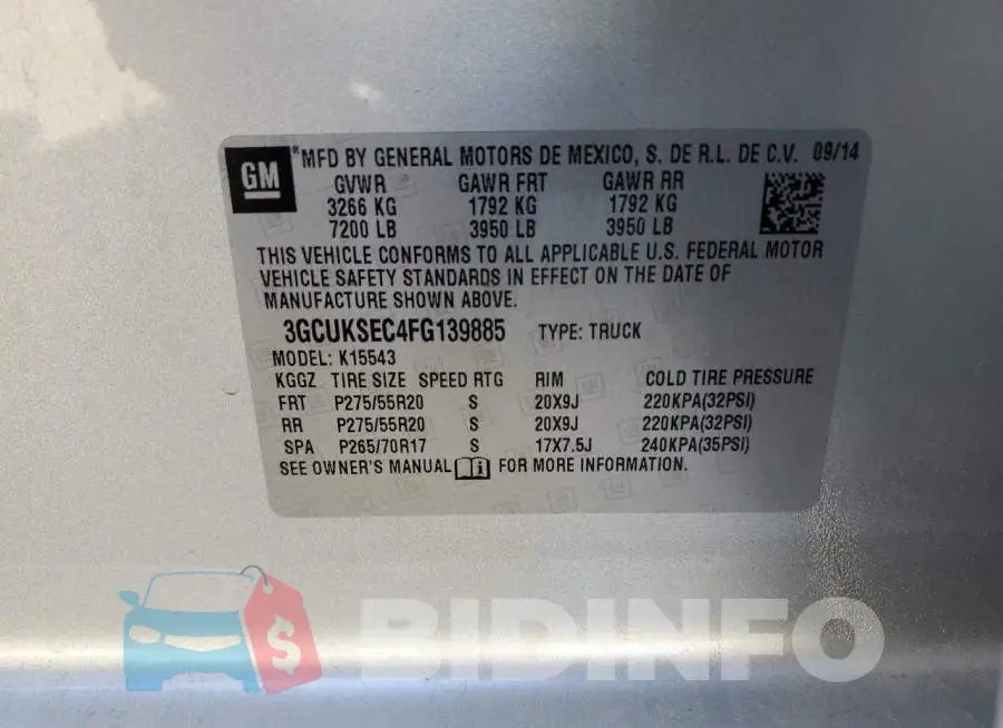 3GCUKSEC4FG139885 Photo# 12