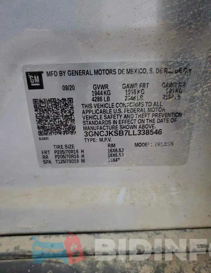 3GNCJKSB7LL338546 Photo# 13