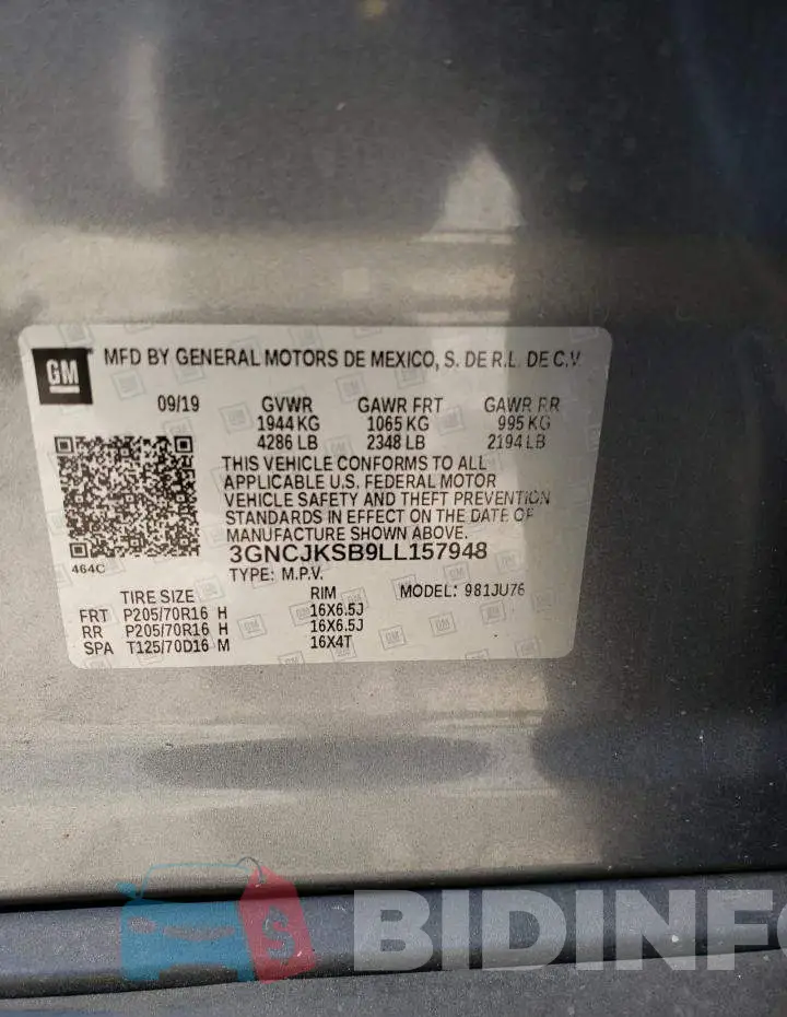 3GNCJKSB9LL157948 Photo# 13